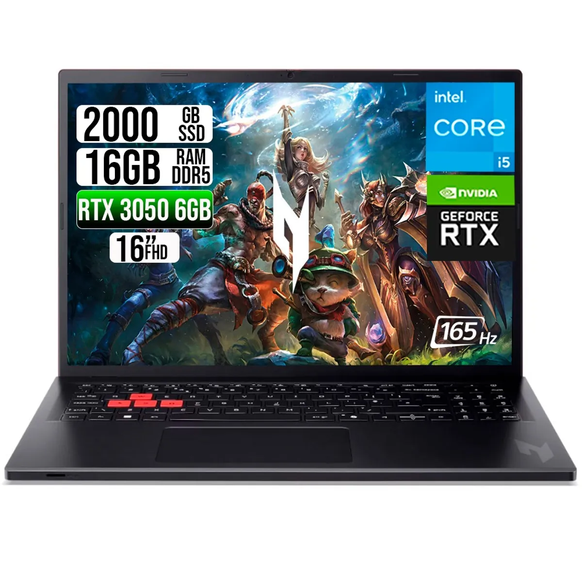ACER - PORTATIL ACER NITRO LITE INTEL I5-13420H RTX 3050 6GB SSD 2TB RAM 16GB 16" FHD 165Hz