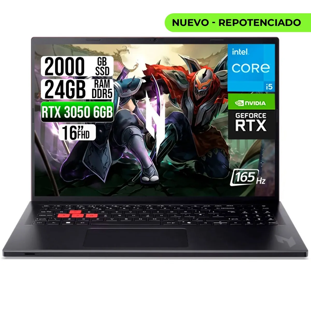 ACER - PORTATIL ACER NITRO LITE INTEL I5-13420H RTX 3050 6GB SSD 2TB  RAM 24GB 16" FHD 165Hz