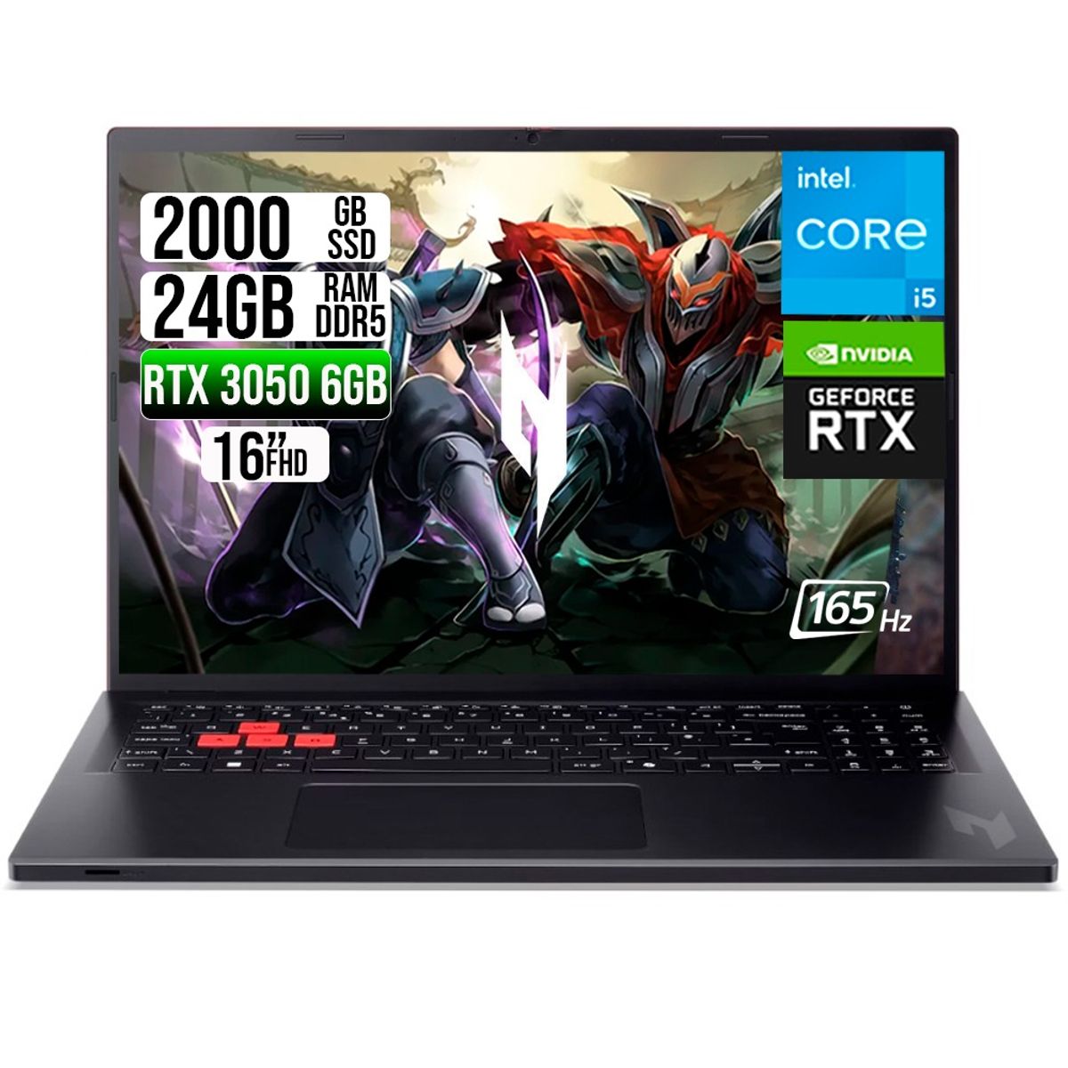 ACER - PORTATIL ACER NITRO LITE INTEL I5-13420H RTX 3050 6GB SSD 2TB  RAM 24GB 16" FHD 165Hz