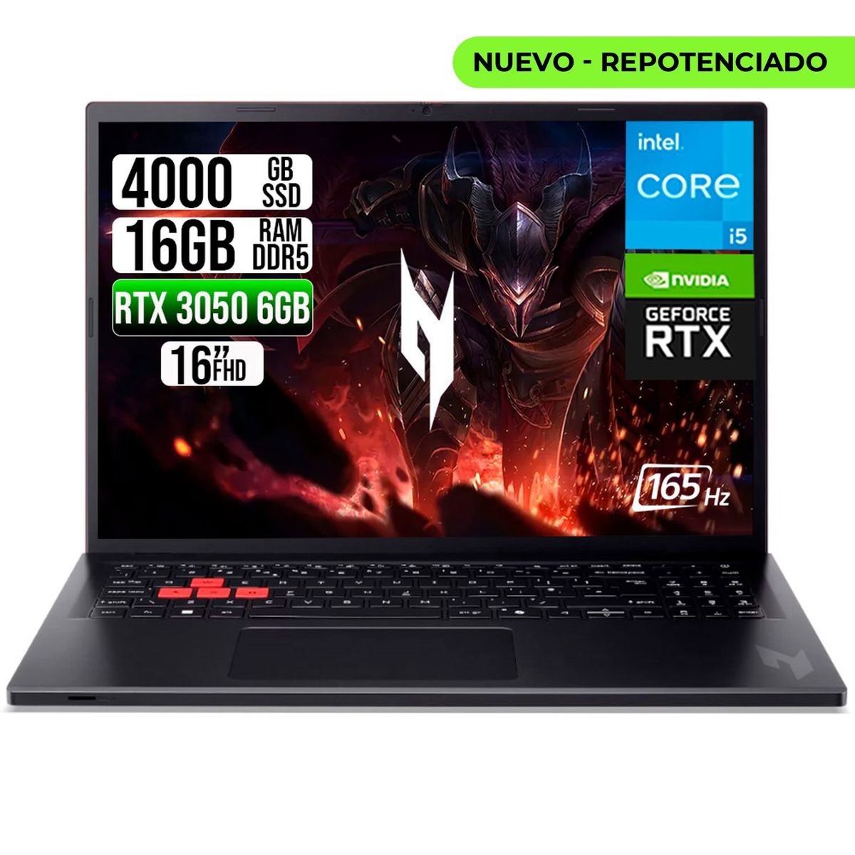 ACER - PORTATIL ACER NITRO LITE INTEL I5-13420H RTX 3050 6GB SSD 4TB RAM 16GB 16" FHD 165Hz
