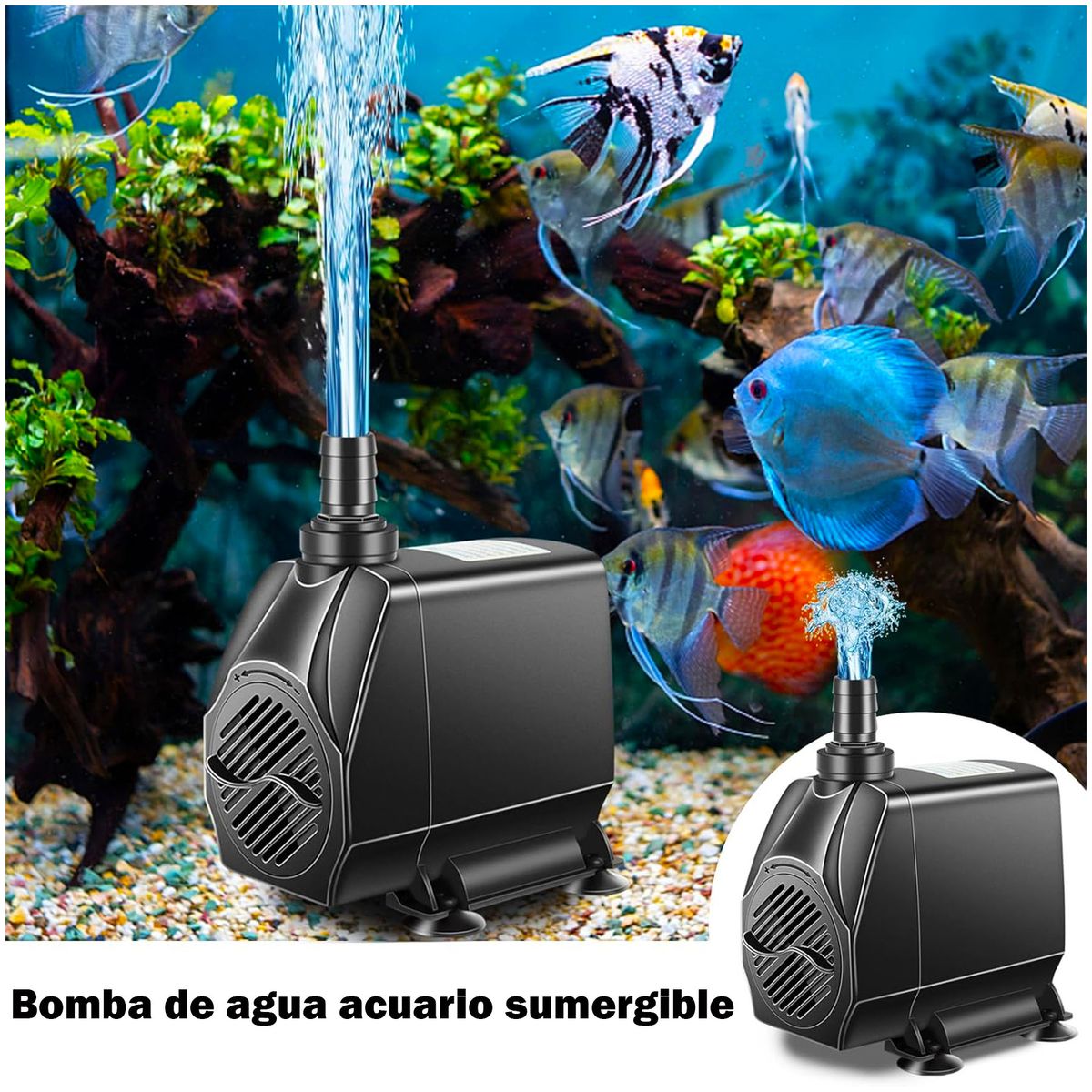 ONE PIXEL - Bomba De Agua Sumergible Fuente Pecera Acuario Flujo De Agua