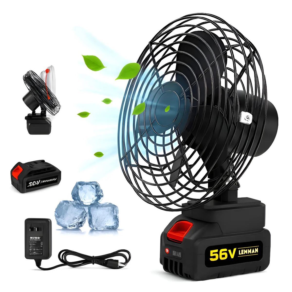 GENERAL - Ventilador Doble Batería Portátil Recargable 56V Inalambrico