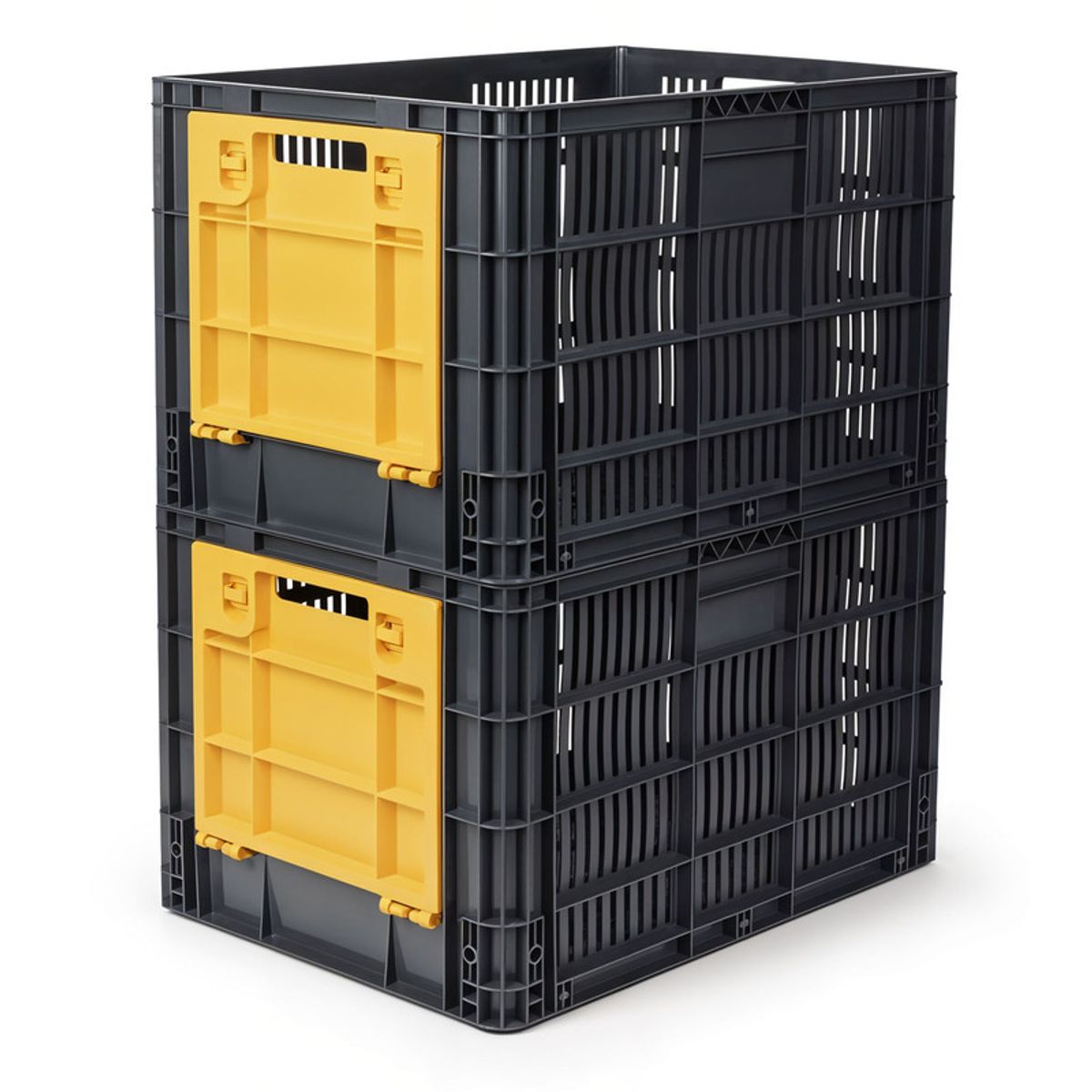 ENERGY PLUS - Set x2 Canastilla Plástica Multiusos con Ventana Frontal Perforada