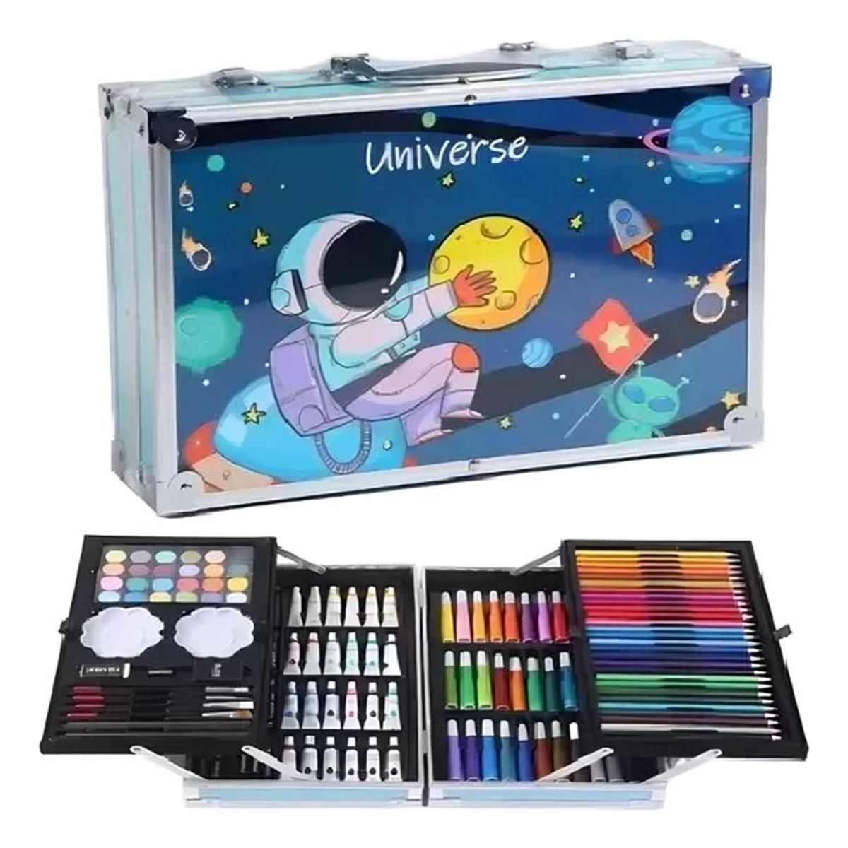 WAER - Kit/Set De Arte Niños Maletin Metalico 145 Pz