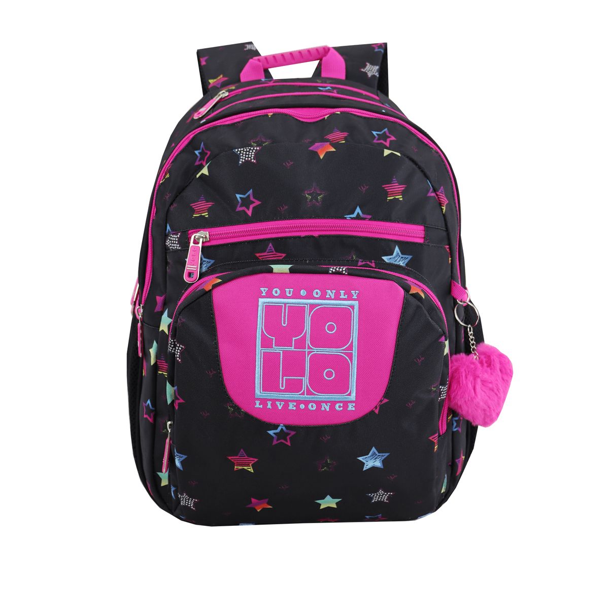 YOLO - Morral Yolo Escolar para Mujer Color Negro Rosa