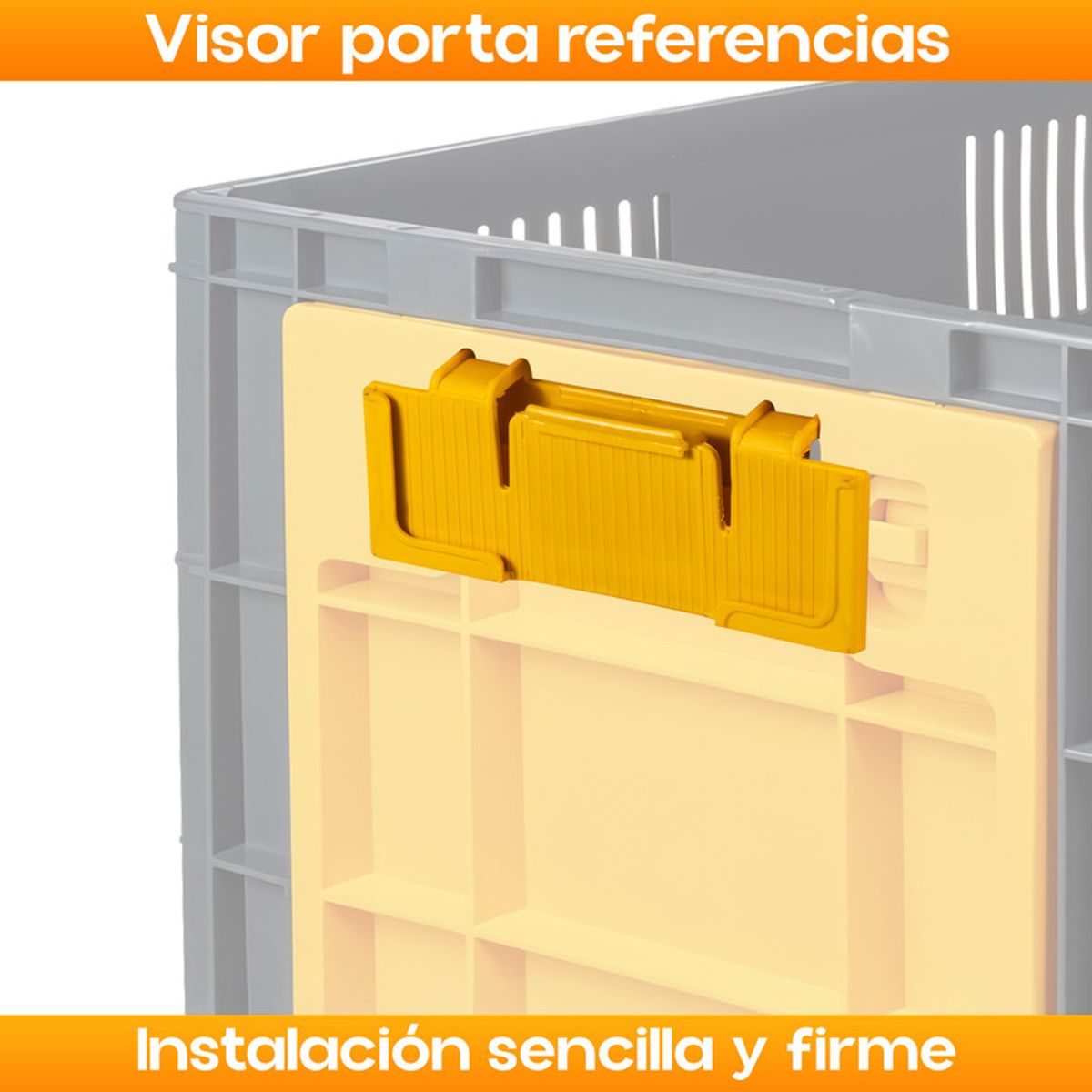 ENERGY PLUS - Visor Portareferencia para Canastillas Plásticas Industriales