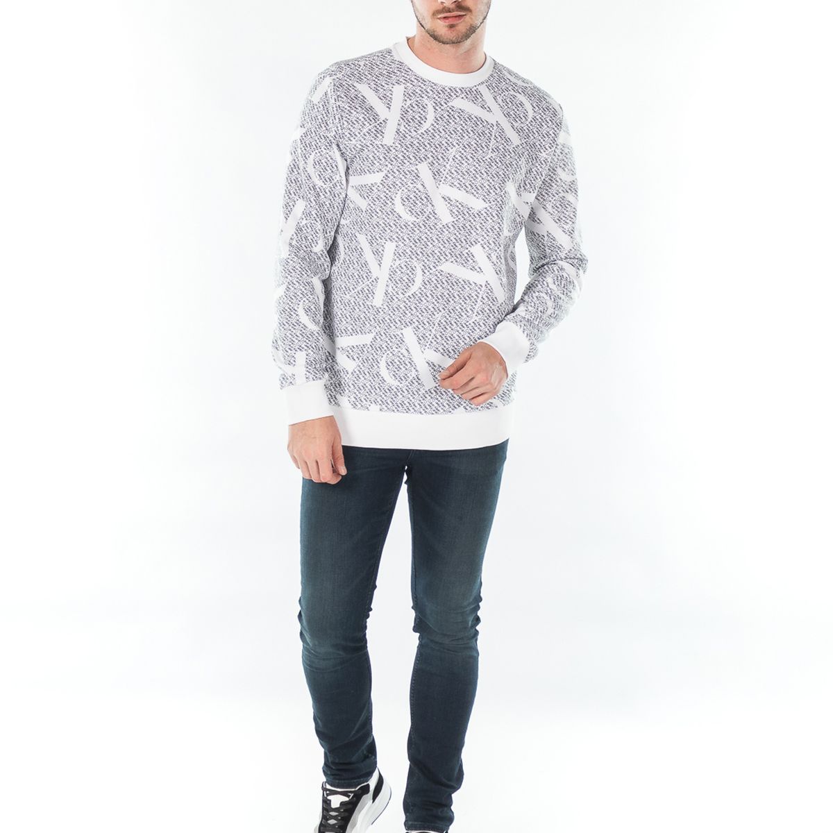 CALVIN KLEIN - Saco blanco con estampado de monograma Calvin Klein