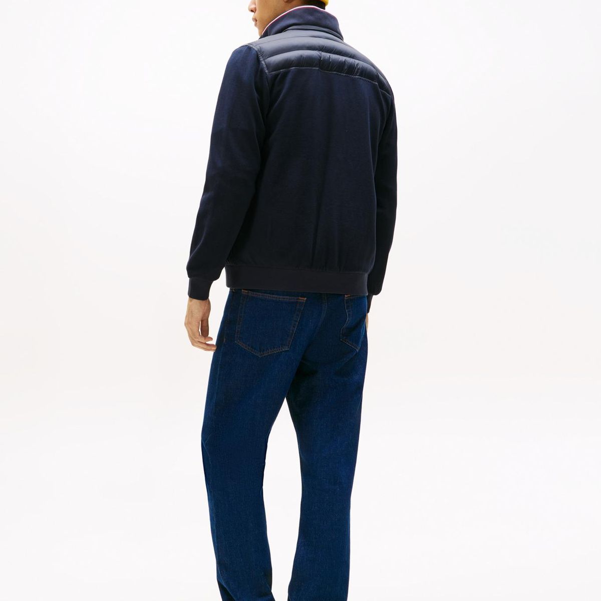 TOMMY HILFIGER - Chaqueta azul de punto acolchada con cremallera Tommy Hilfiger