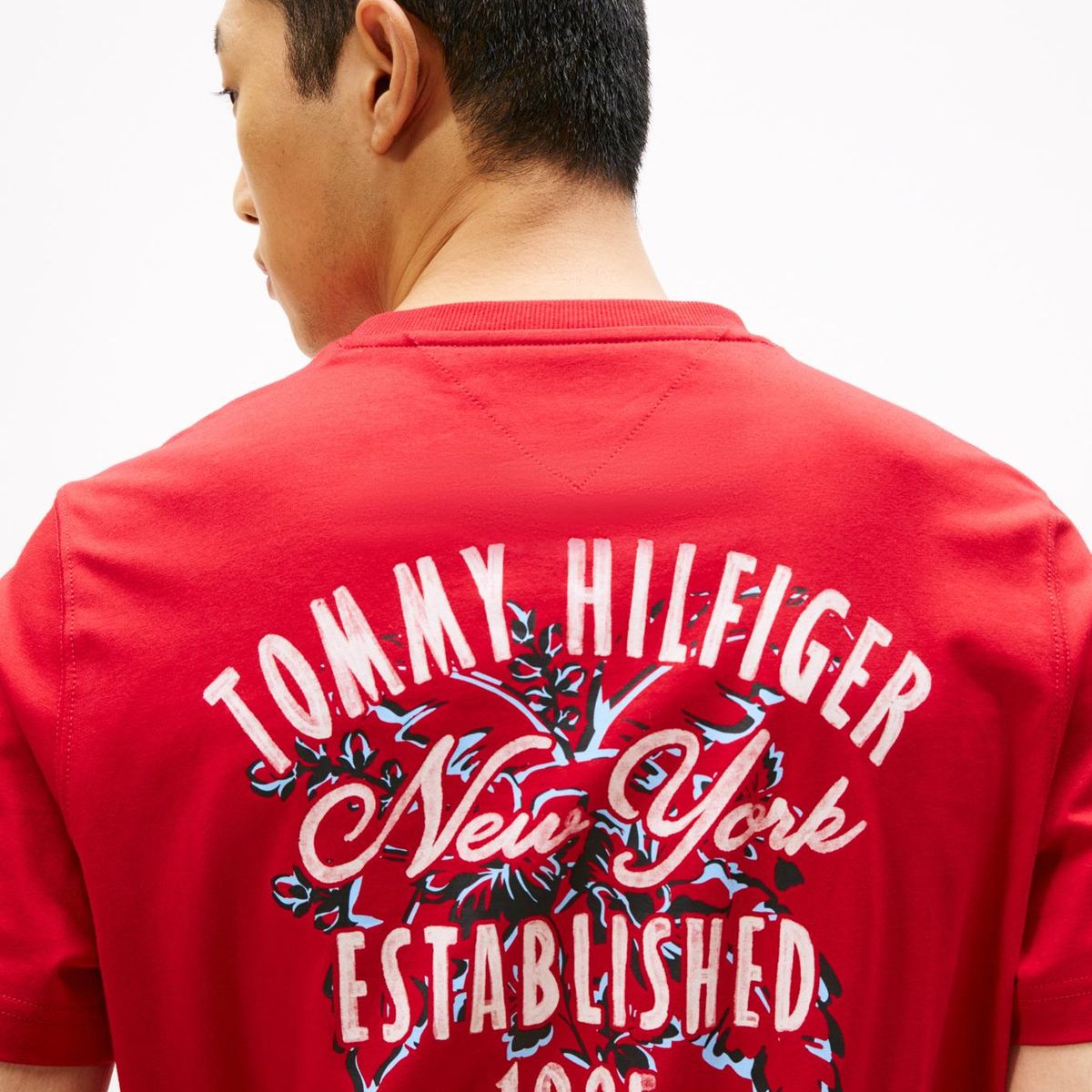 TOMMY HILFIGER - Camiseta roja con logo gráfico Tommy Hilfiger