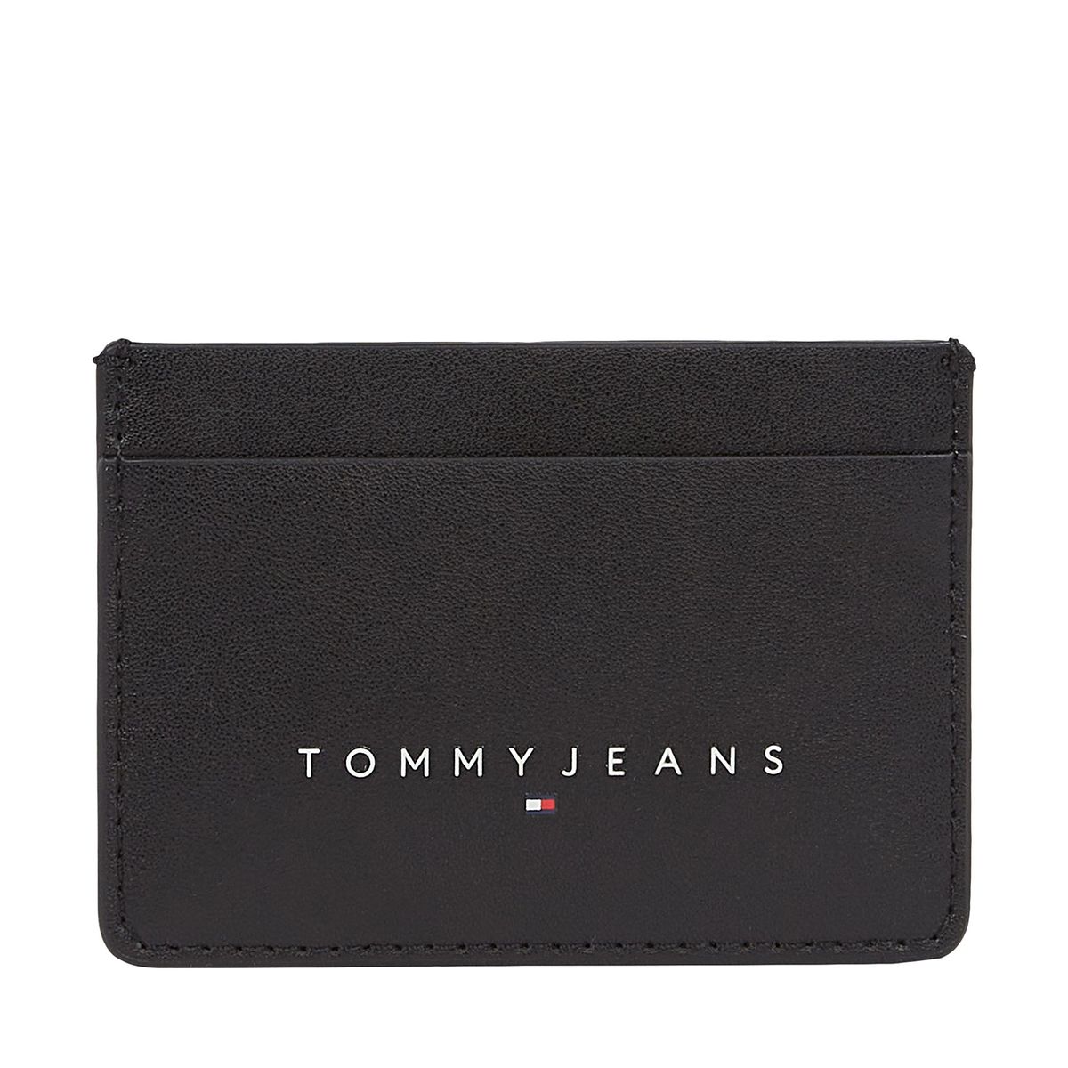 TOMMY HILFIGER - Tarjetero negro con logo lineal Tommy Hilfiger