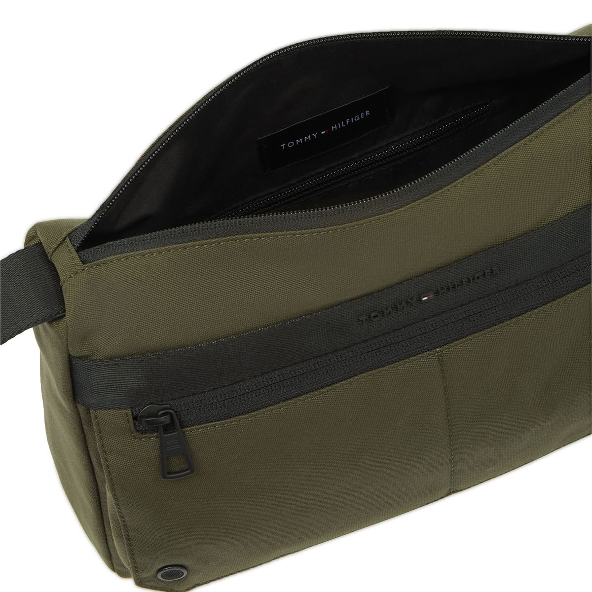 TOMMY HILFIGER - Bolso verde mensajero con logo metálico Tommy Hilfiger