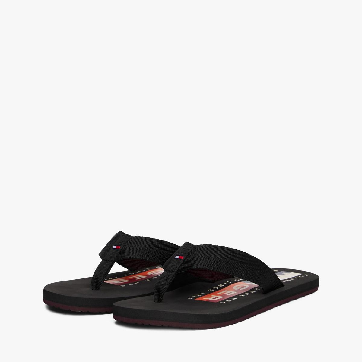 TOMMY HILFIGER - Sandalias negro con tiras de tejido trenzado Tommy Hilfiger