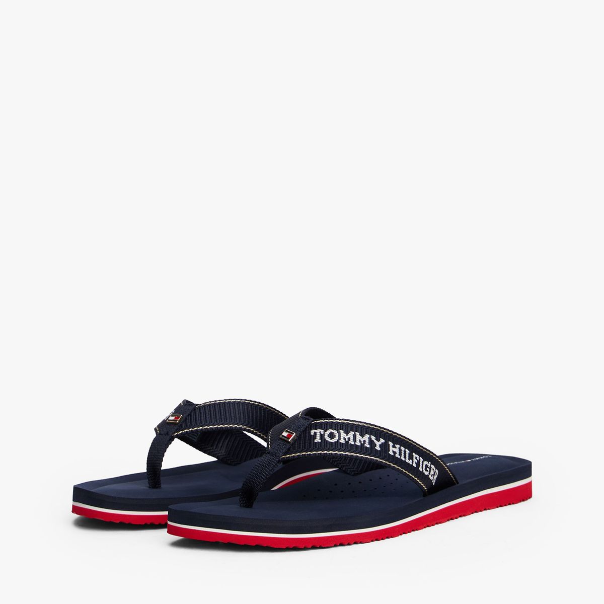 TOMMY HILFIGER - Sandalias azul con logo en jacquard y suela dentada Tommy Hilfiger