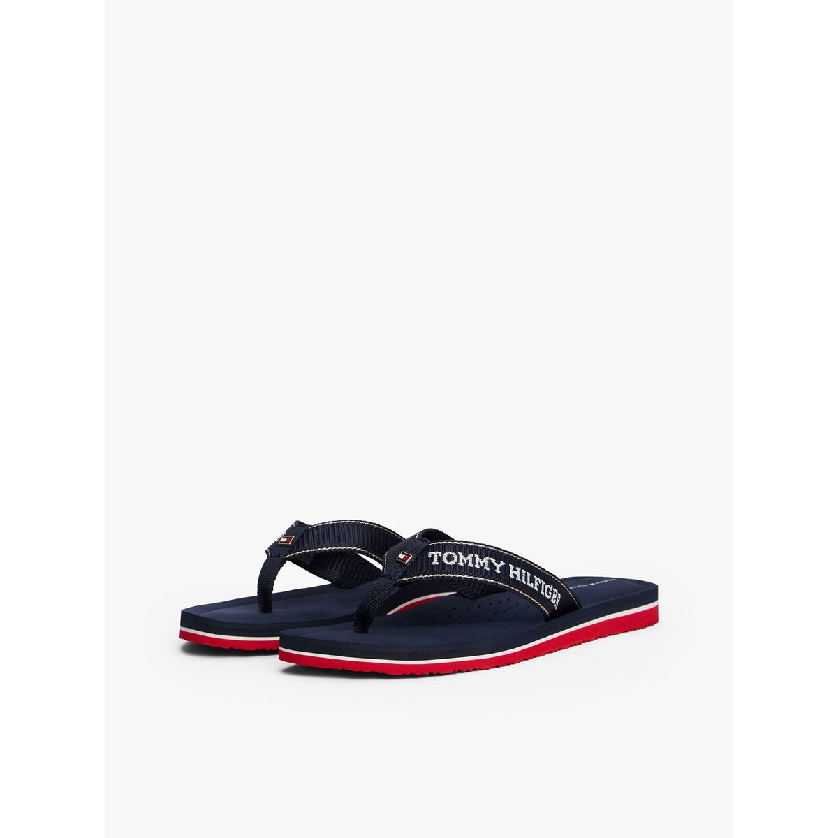 TOMMY HILFIGER - Sandalias azul con logo en jacquard y suela dentada Tommy Hilfiger