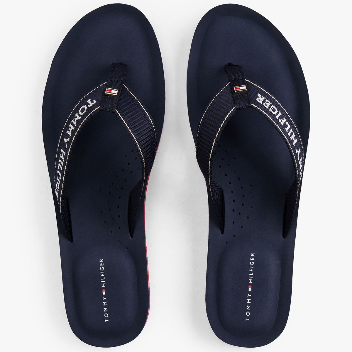 TOMMY HILFIGER - Sandalias azul con logo en jacquard y suela dentada Tommy Hilfiger