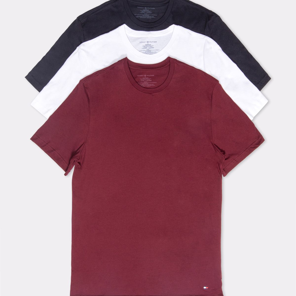 TOMMY HILFIGER - Pack multicolor de 3 camisetas de cuello redondo con logo  Tommy Hilfiger