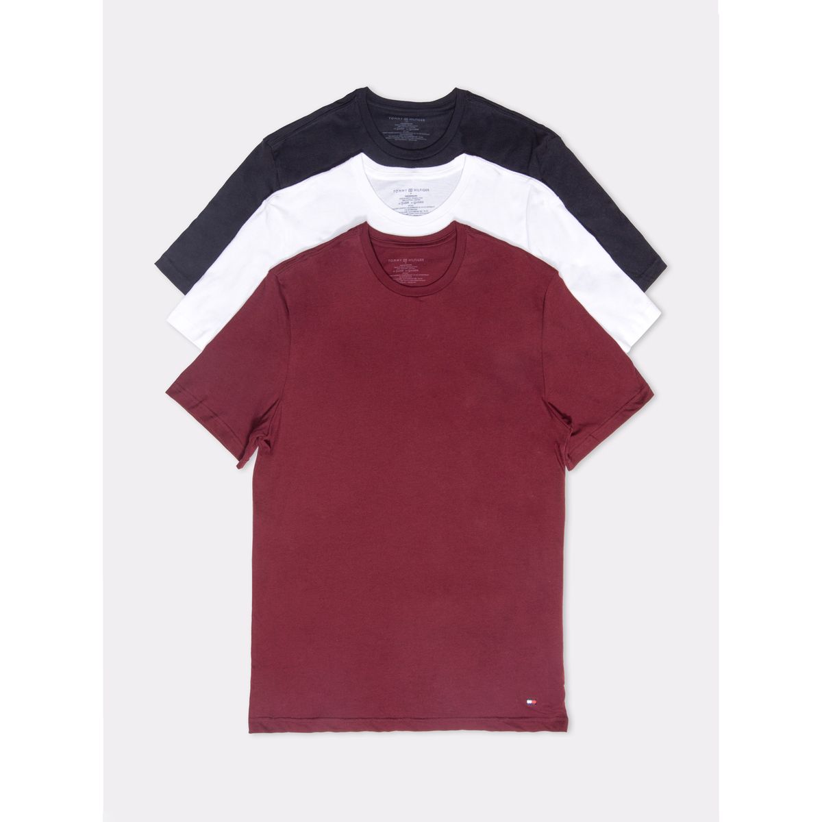 TOMMY HILFIGER - Pack multicolor de 3 camisetas de cuello redondo con logo  Tommy Hilfiger