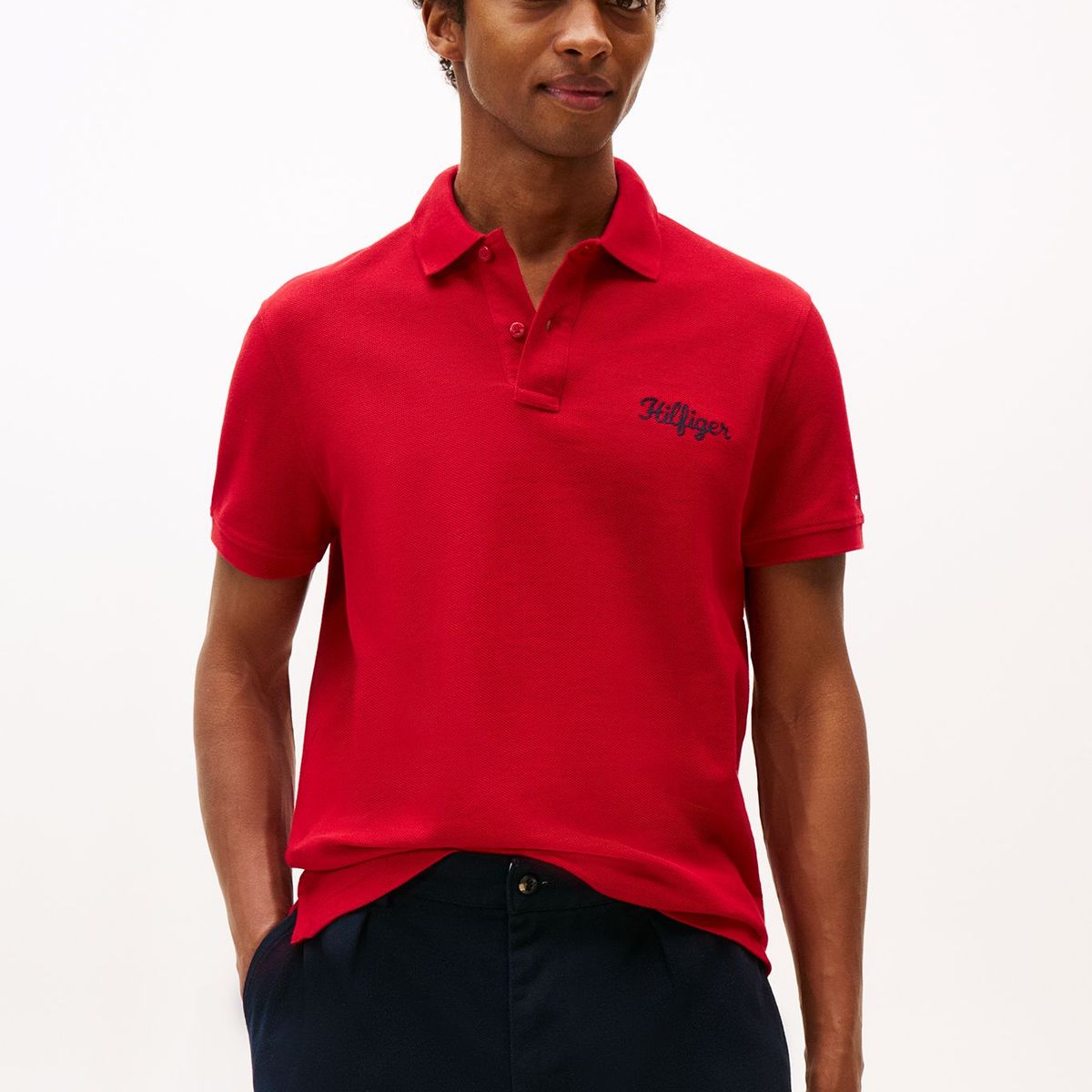 TOMMY HILFIGER - Polo rojo de corte regular con logo gráfico Tommy Hilfiger