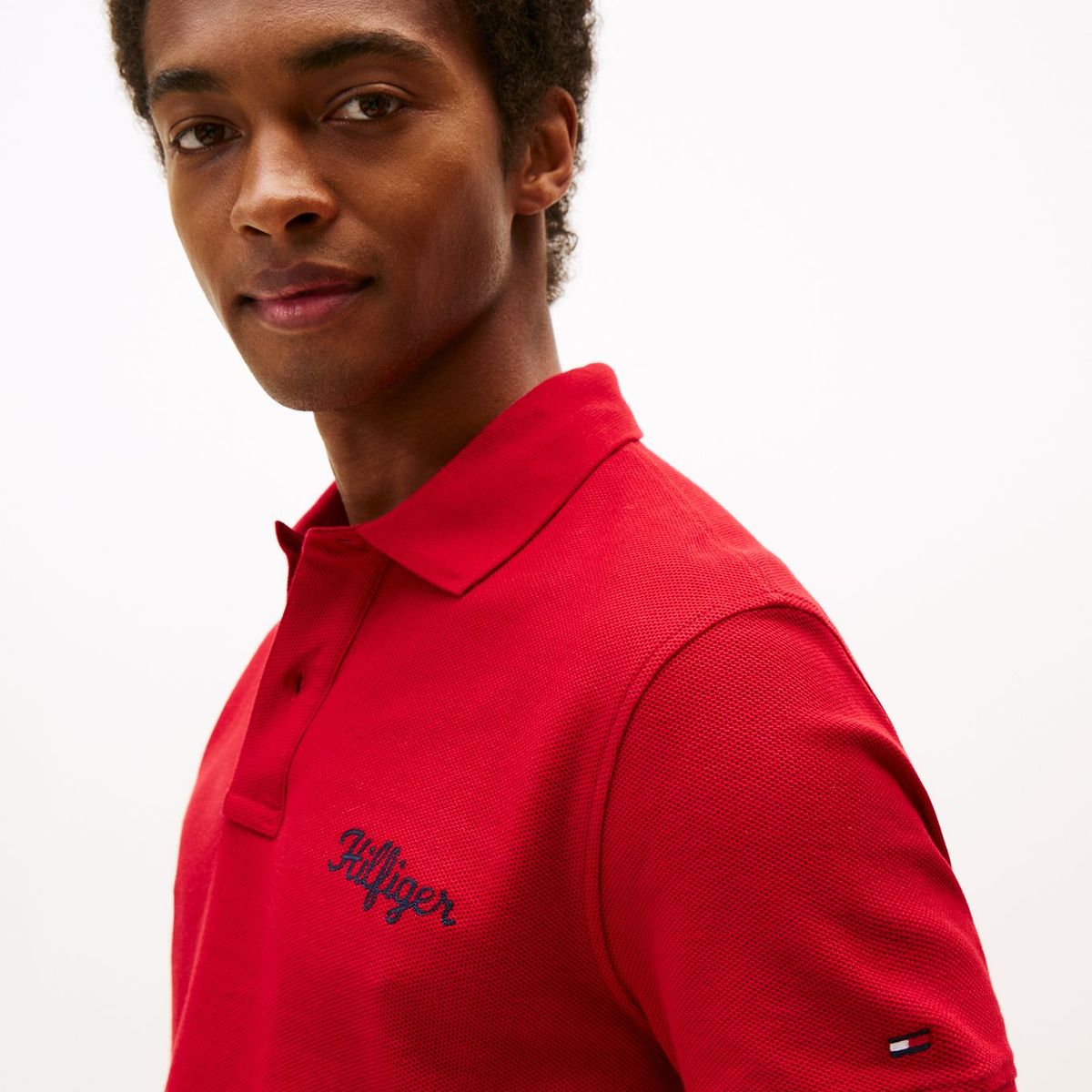 TOMMY HILFIGER - Polo rojo de corte regular con logo gráfico Tommy Hilfiger