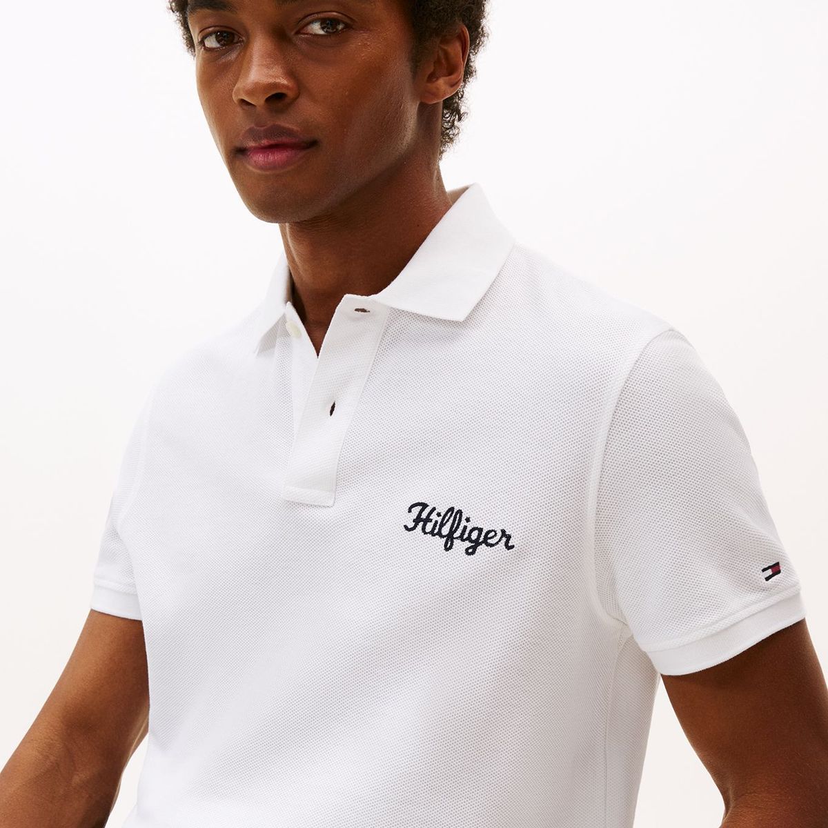 TOMMY HILFIGER - Polo blanco de corte regular con logo gráfico Tommy Hilfiger