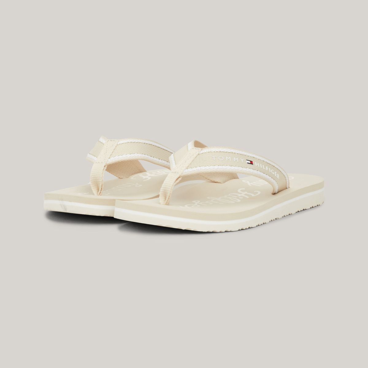 TOMMY HILFIGER - Sandalias beige con logo gráfico Tommy Hilfiger