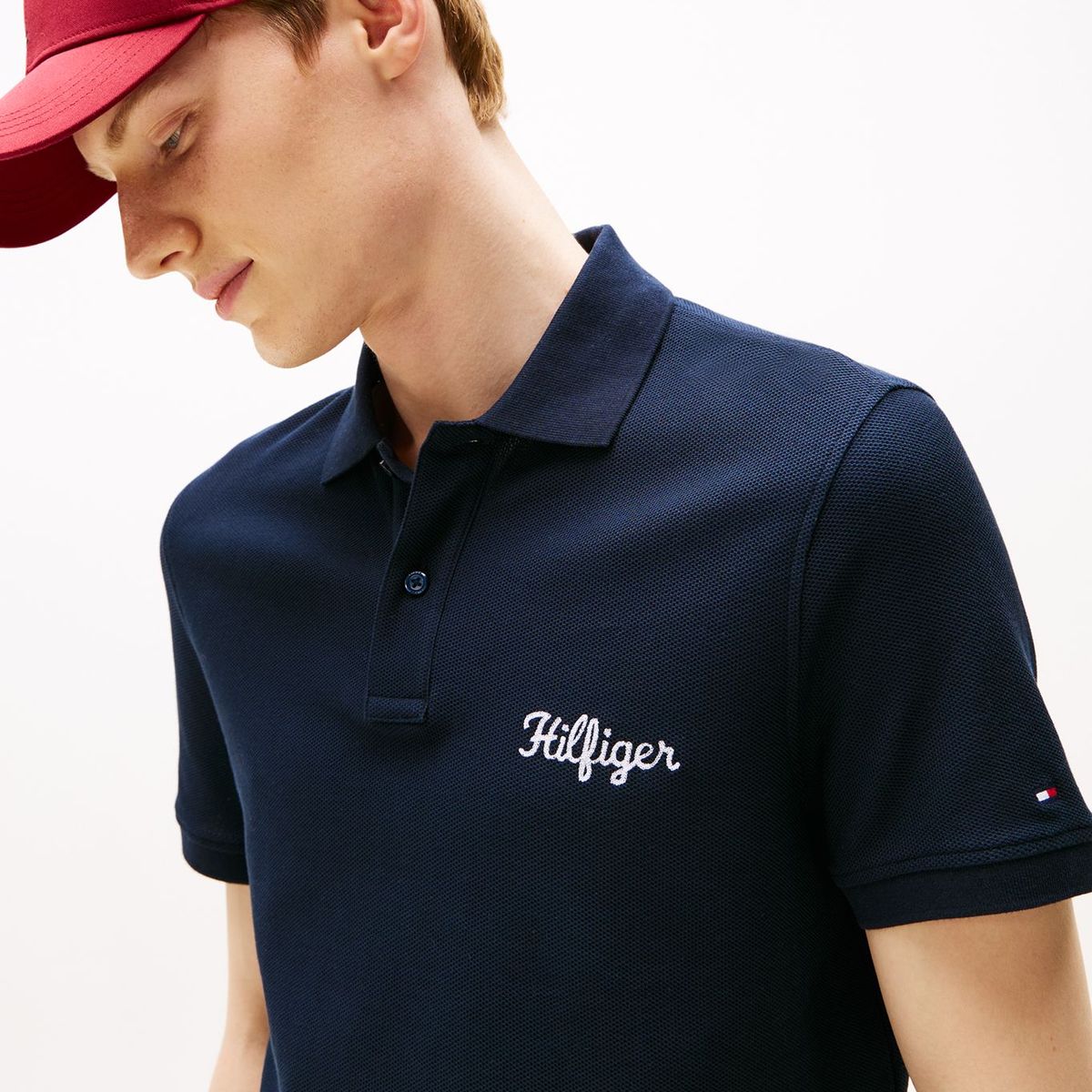 TOMMY HILFIGER - Polo azul de corte regular con logo gráfico Tommy Hilfiger