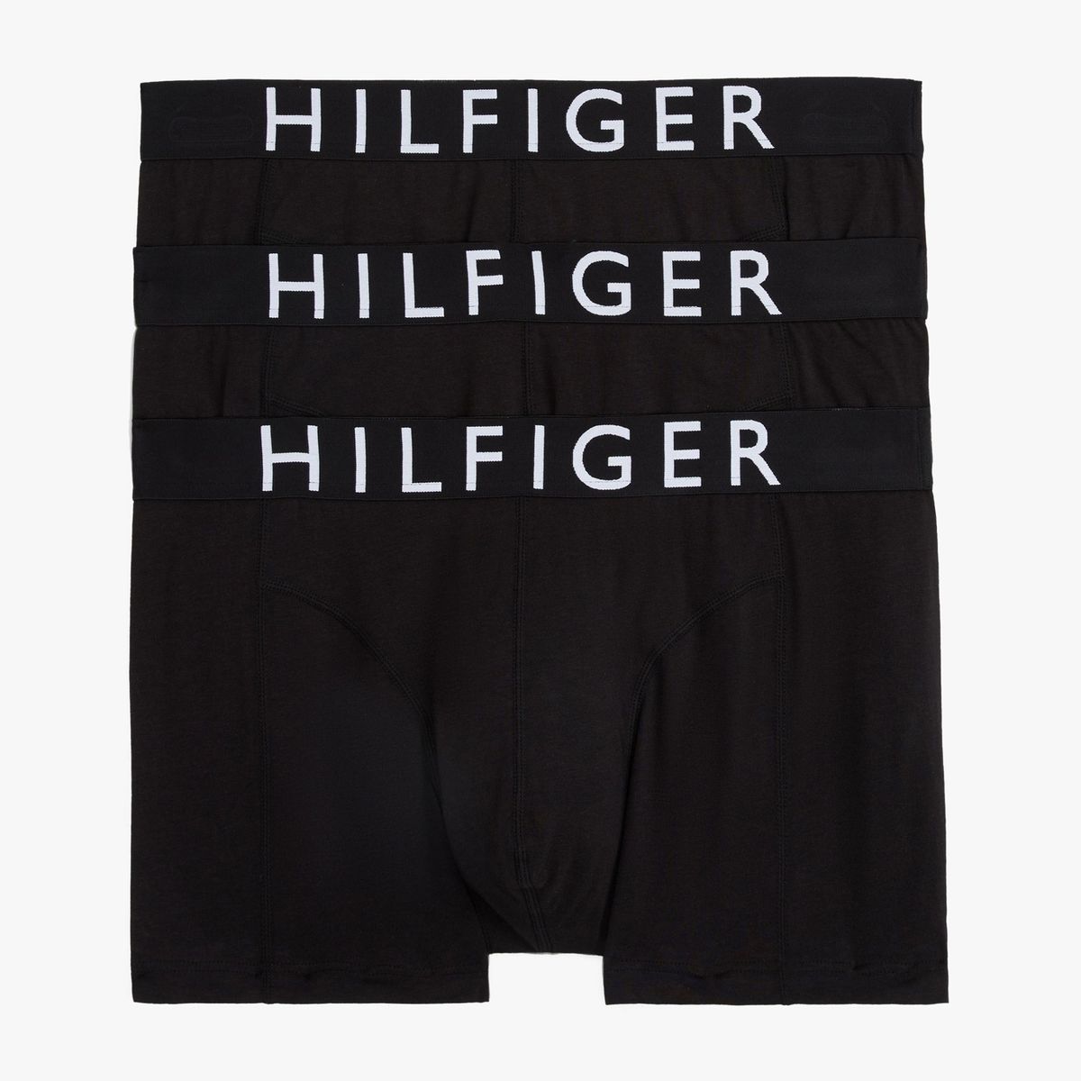 TOMMY HILFIGER - Pack negro de 3 calzoncillos Trunk con inscripción Tommy Hilfiger