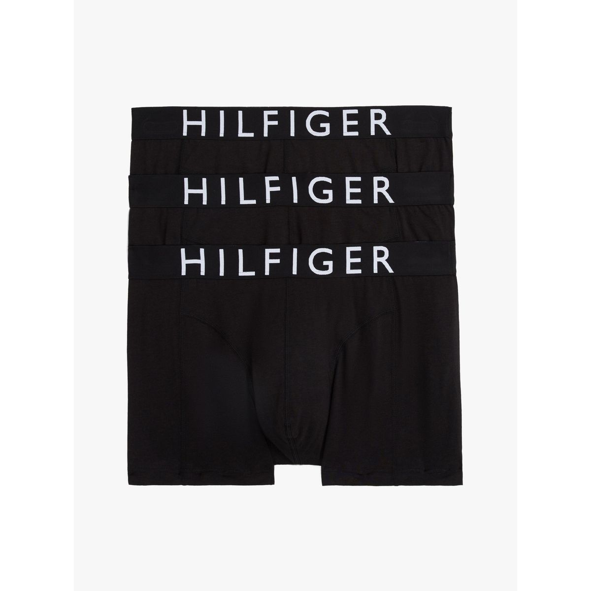 TOMMY HILFIGER - Pack negro de 3 calzoncillos Trunk con inscripción Tommy Hilfiger