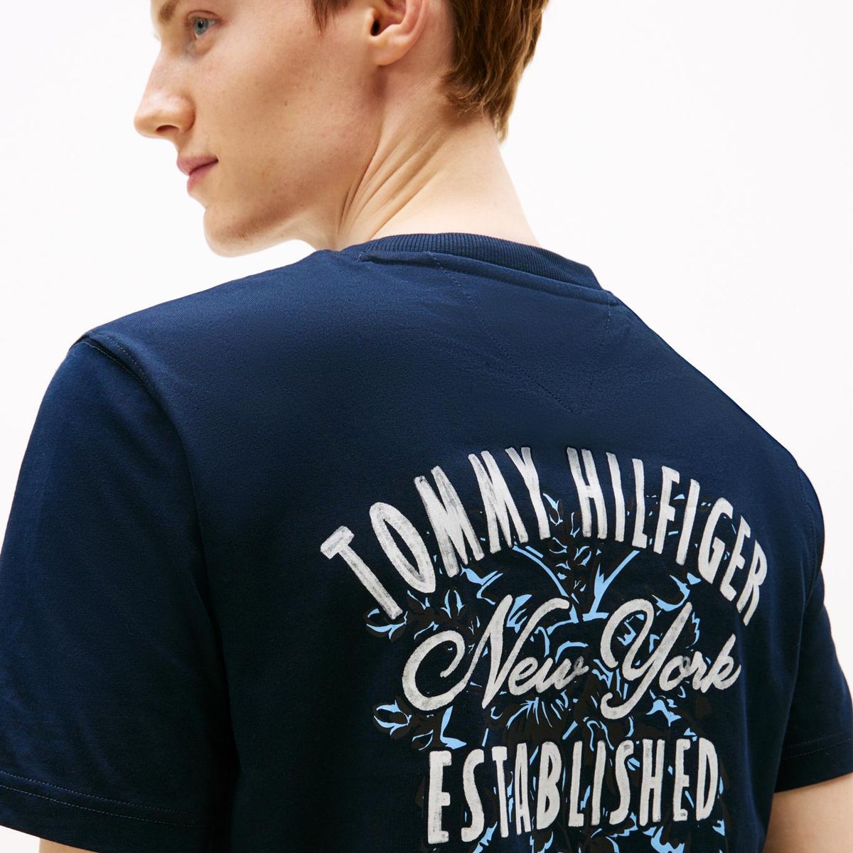 TOMMY HILFIGER - Camiseta azul con logo gráfico Tommy Hilfiger