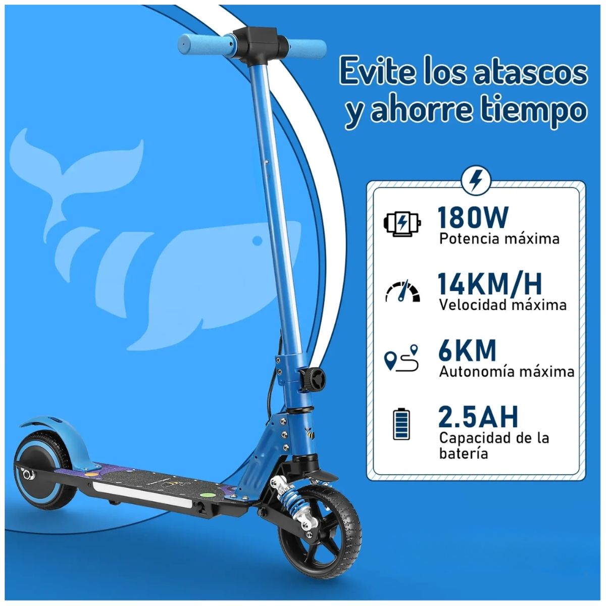 AMERICAN GENERICS - Scooter Eléctrica Plegable Para Niños Y Adolescentes Epower