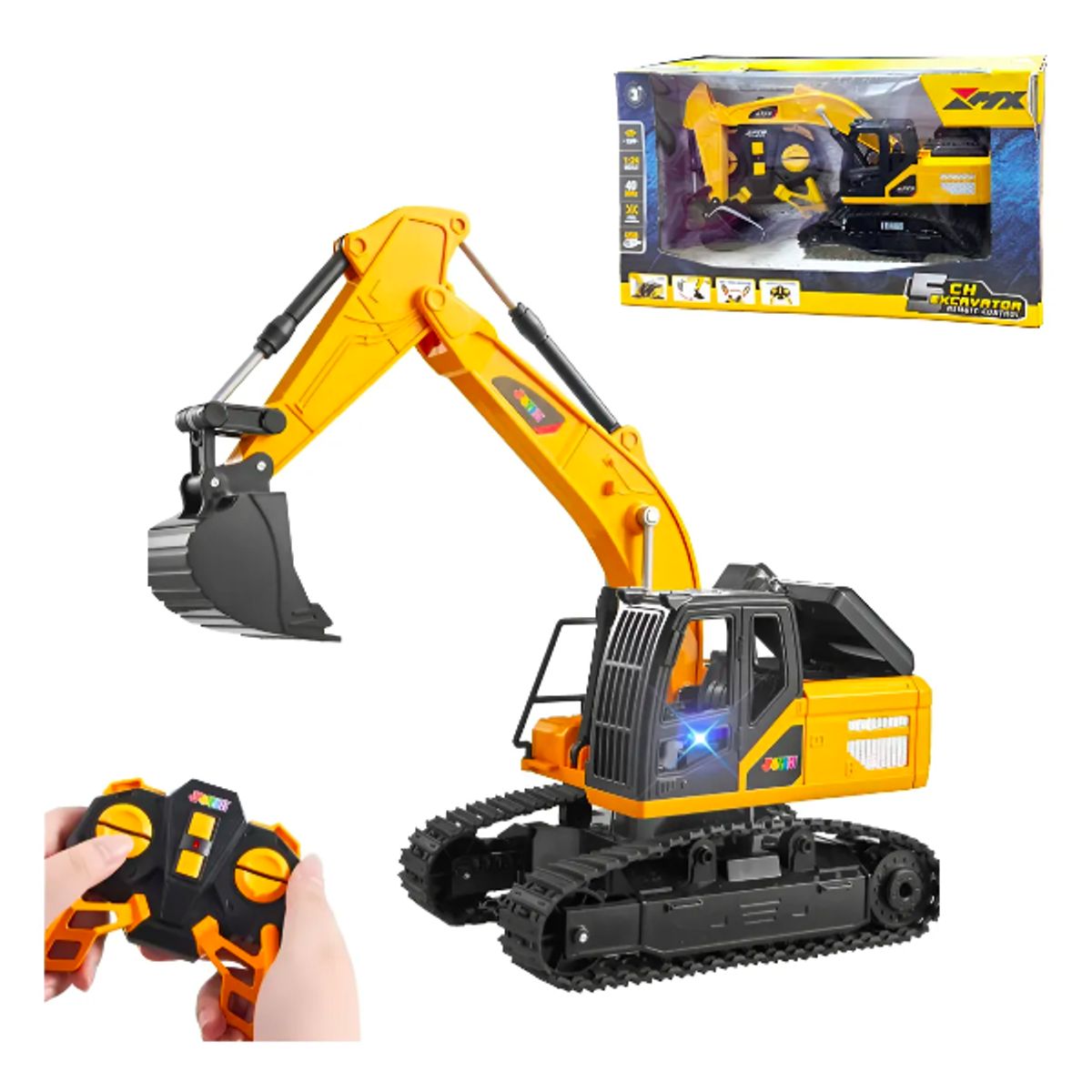 GENERICO - Juguete Retroexcavadora Control Remoto Luces Y Sonido