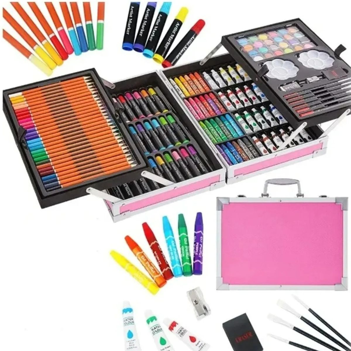 GENERICO - Juego De Arte Completo Con Estuche Set Profesional De Dibujo Regalo Creativo y Práctico