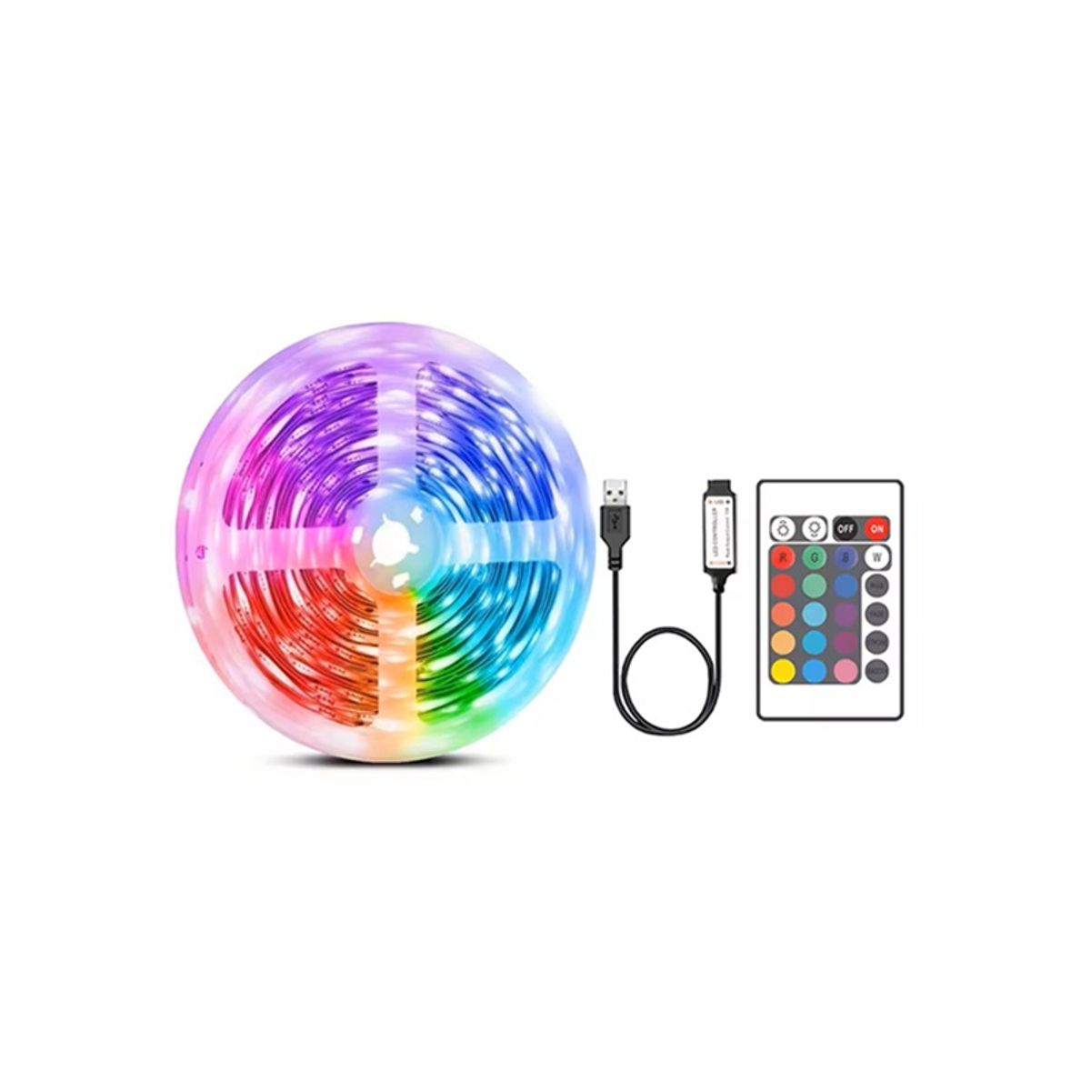 GENERICO - Tira De Luces Led Usb RGB + Control Bluetooth 10Metros