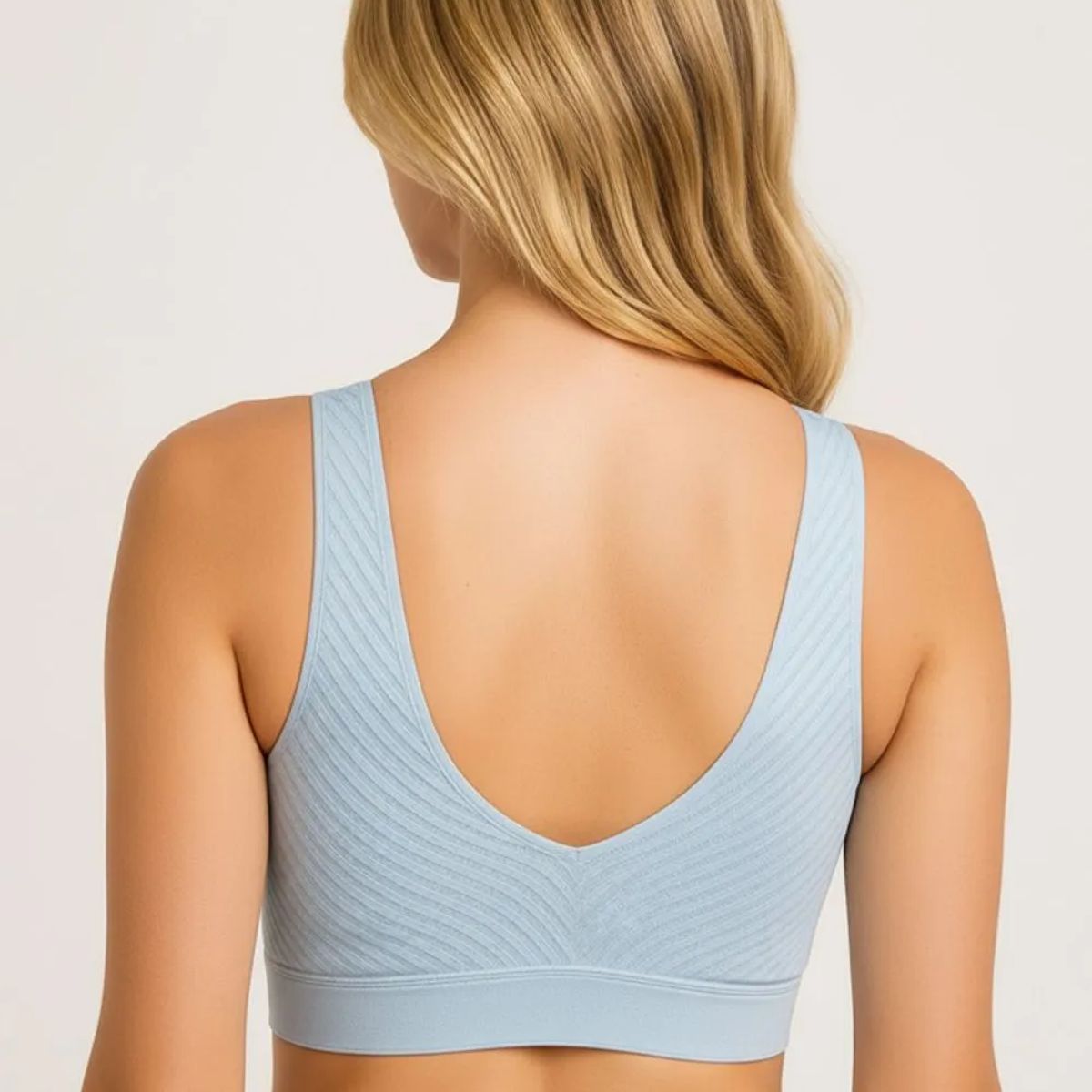 LILI PINK - Top individual con copa corte láser en microfibra con textura