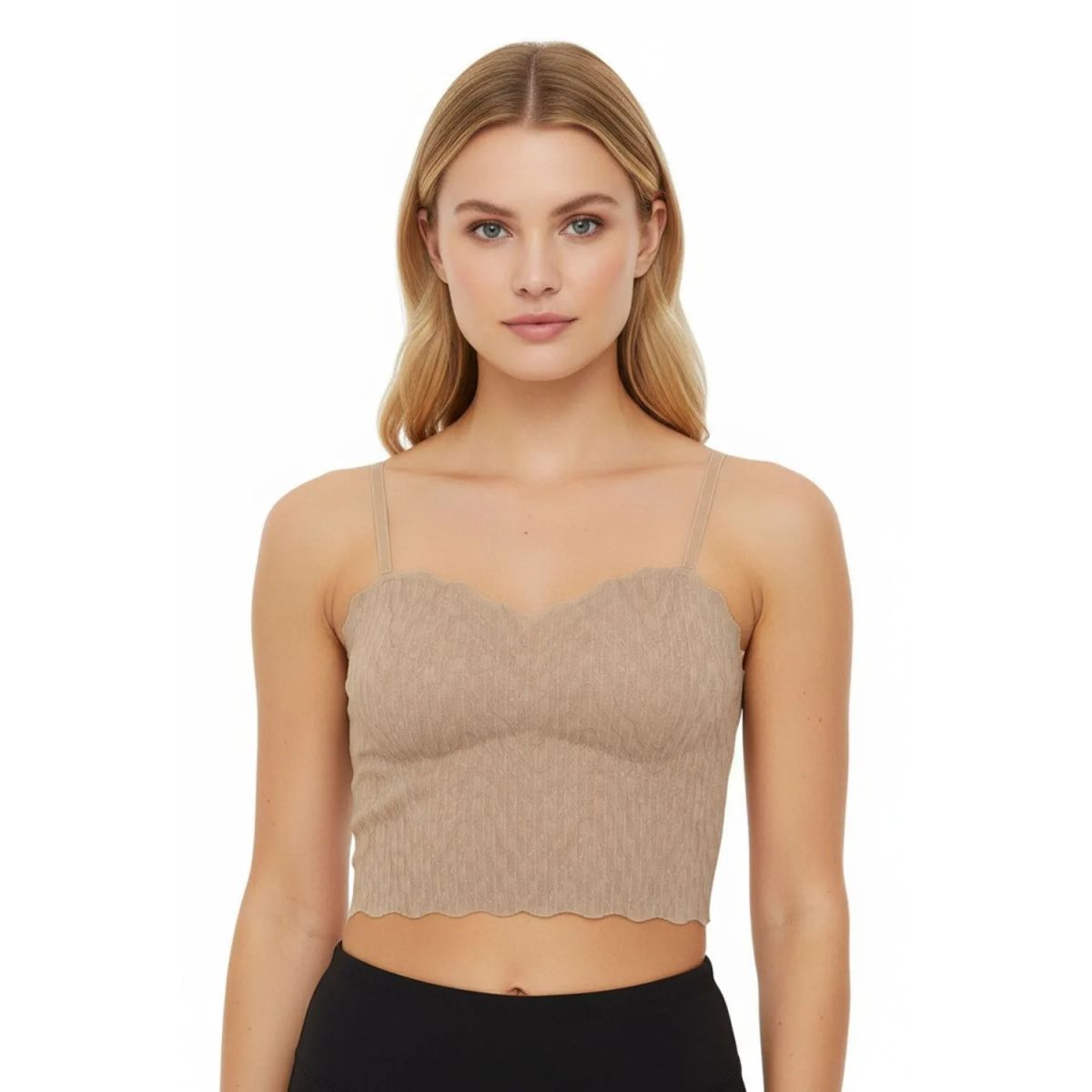 LILI PINK - Top individual con copa y tecnologia corte láse en encaje