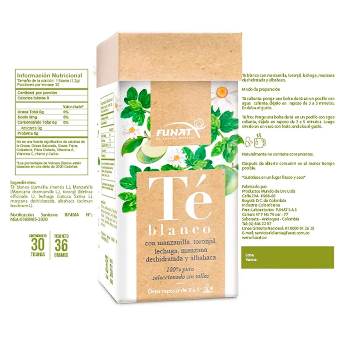 FUNAT - ALIMENTO CON TE BLANCO X 30 TISANAS/ FUNAT