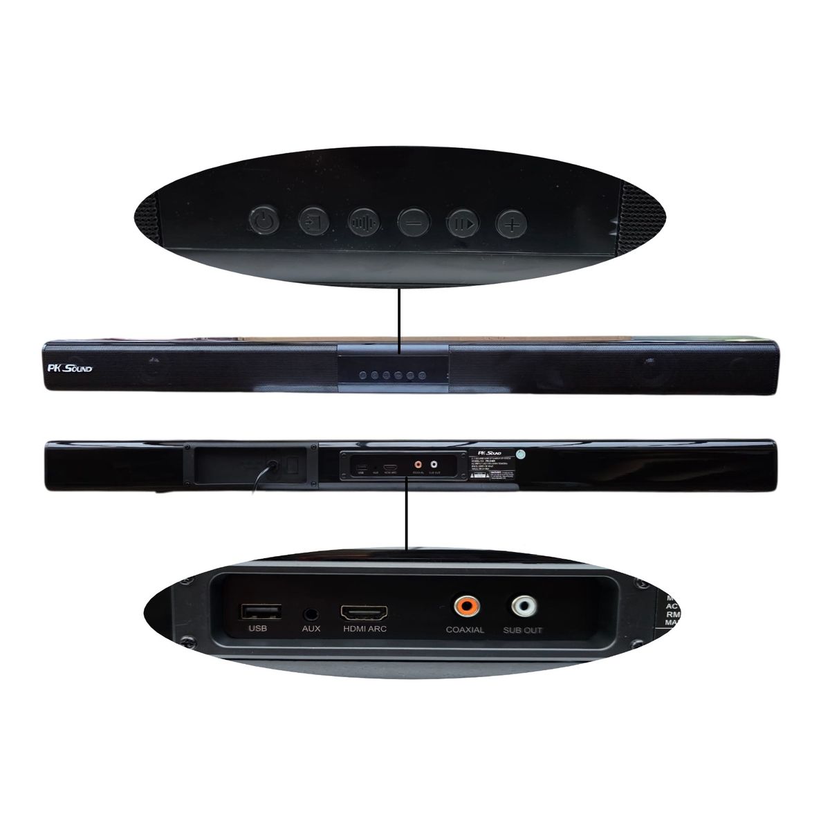 GENERAL - Barra De Sonido Profesional 2.1 CH 40W PK S508 Bluetooth Control Remoto Y Aux