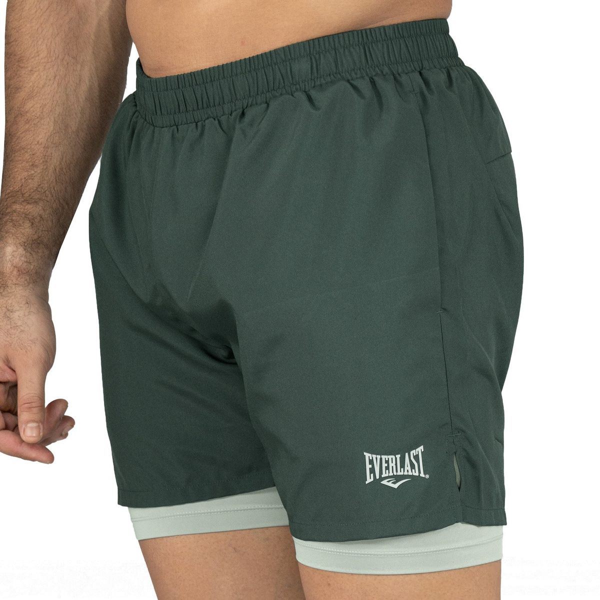 EVERLAST - Pantaloneta 5″ Split Verde Everlast