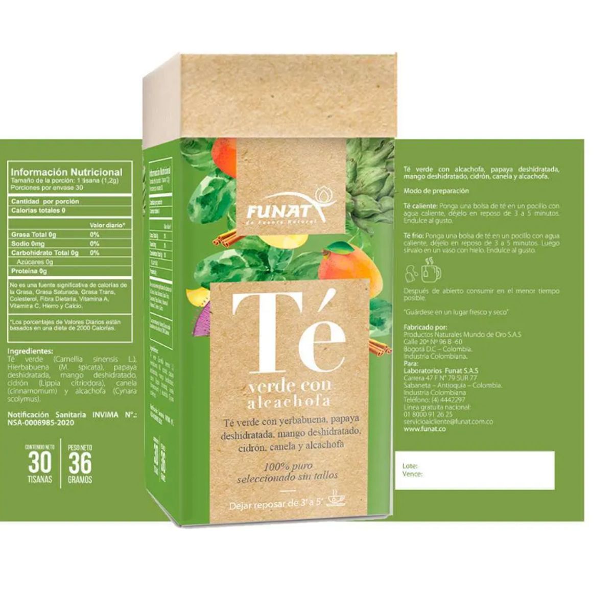 FUNAT - ALIMENTO CON TE VERDE X 30 TISANAS/ FUNAT