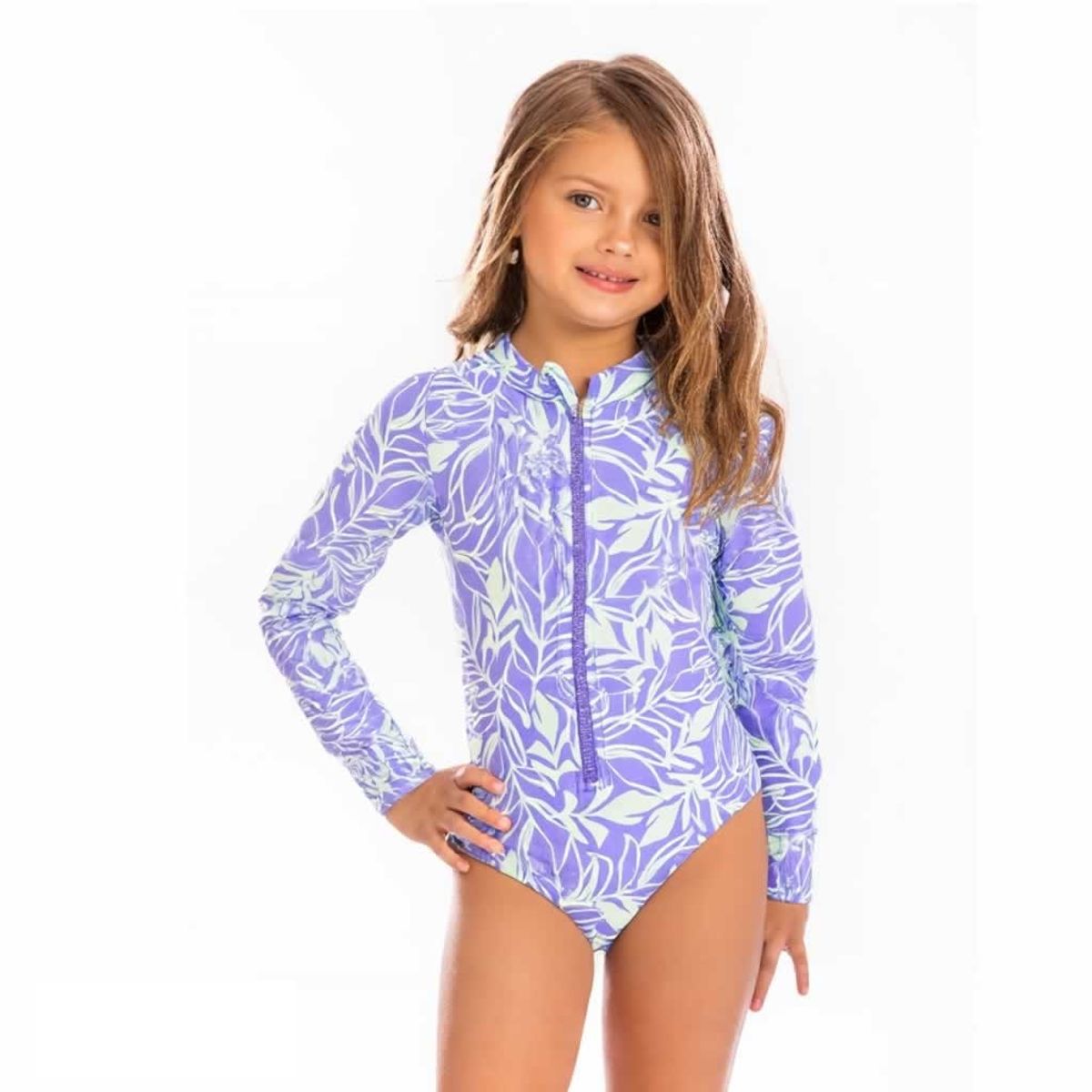 1AMIGO - Trajes de baño Enterizos con Cierre Delantero Para Niñas