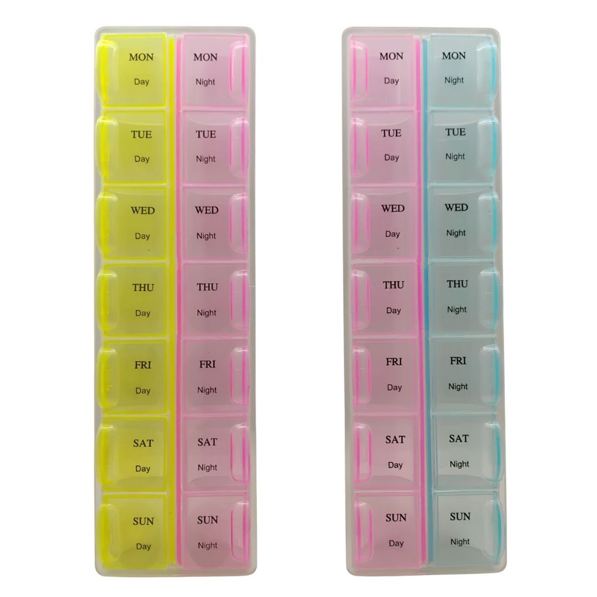 GENERICO - Pastillero Semanal De 14 Compartimientos En Espanol Multicolor