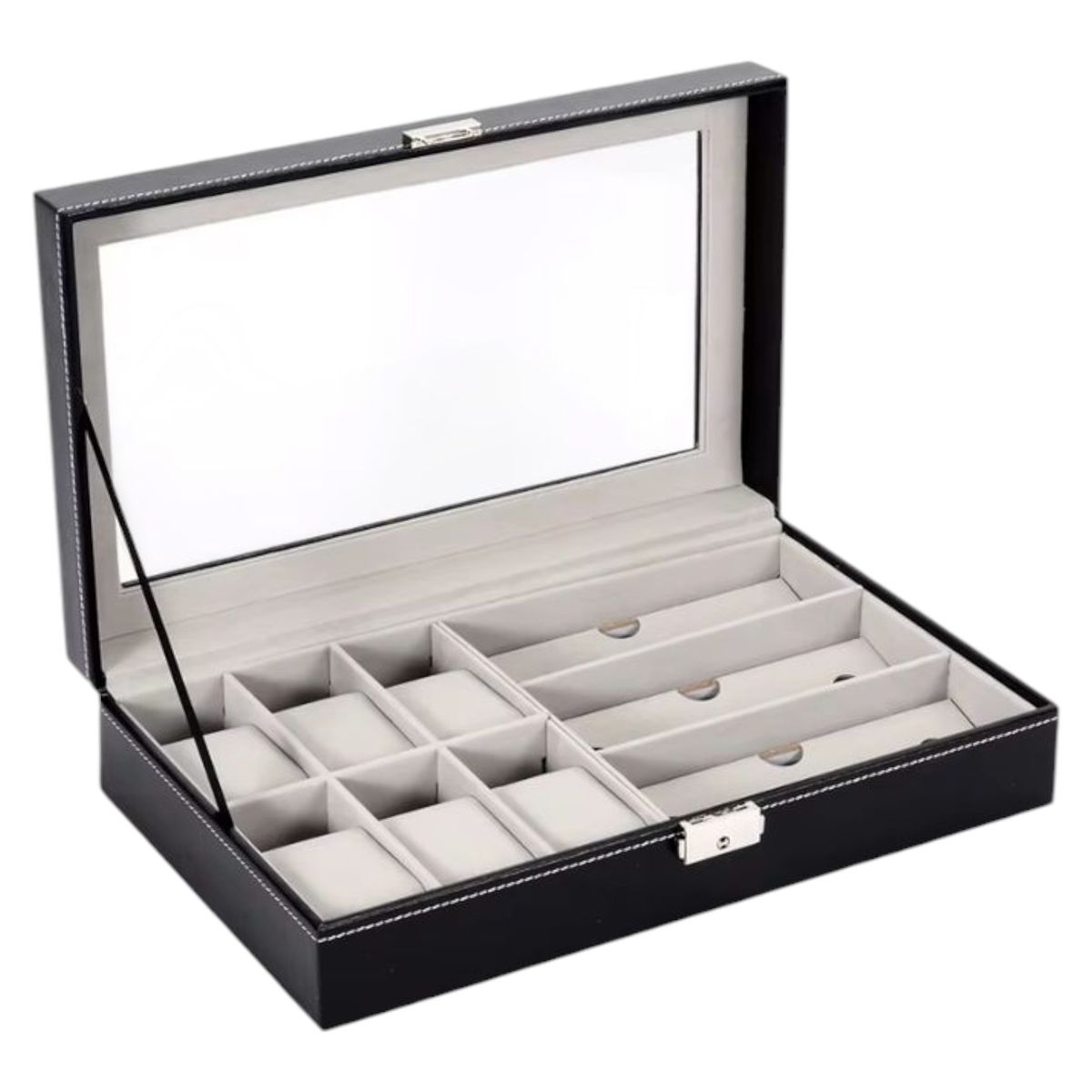 GENERICO - Estuche Caja Organizadora Relojes Y Gafas Lujo Exhibición