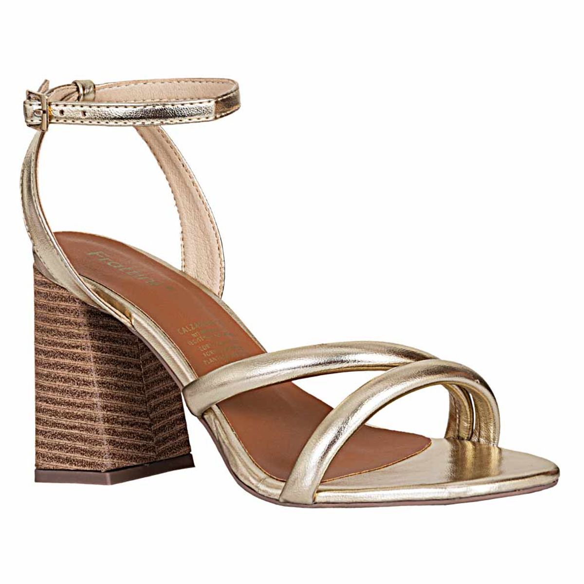 FRATTINI - Sandalia tacon Casual de Mujer frattini Sara-10 Champaña