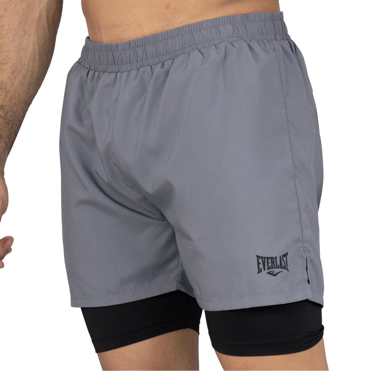EVERLAST - Pantaloneta 5″ Split Gris Everlast