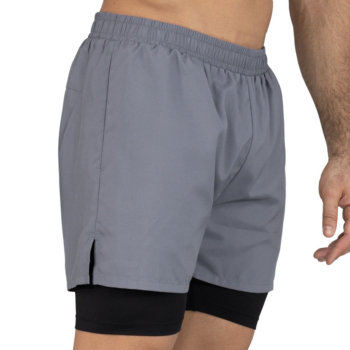 EVERLAST - Pantaloneta 5″ Split Gris Everlast