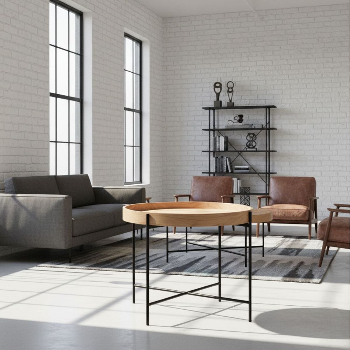 22 GRADOS DECORACION - Mesa de centro Abril Diámetro 60cm Formica y metal