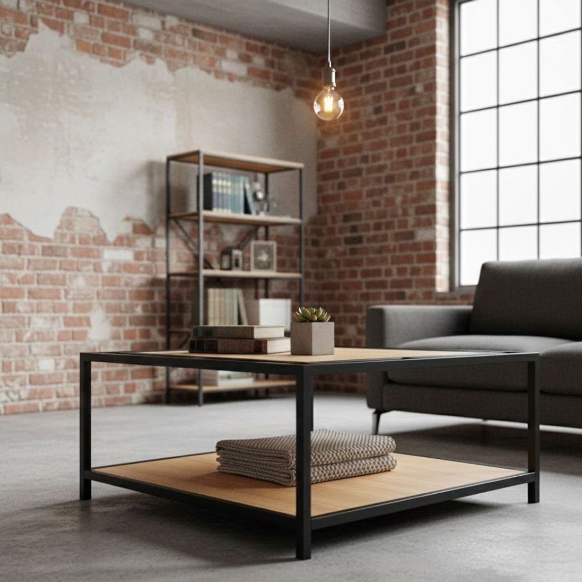 22 GRADOS DECORACION - Mesa de centro Silvana 80cm x 40cm Formica y metal