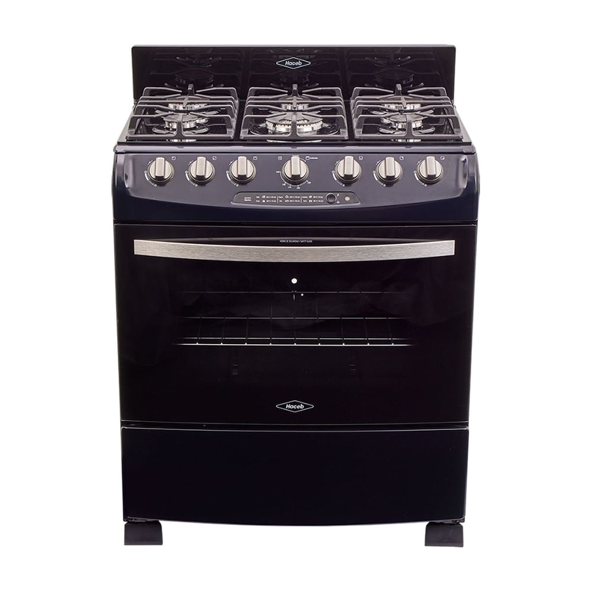 HACEB - Estufa de piso en cristal haceb de 76 cm gas natural azul