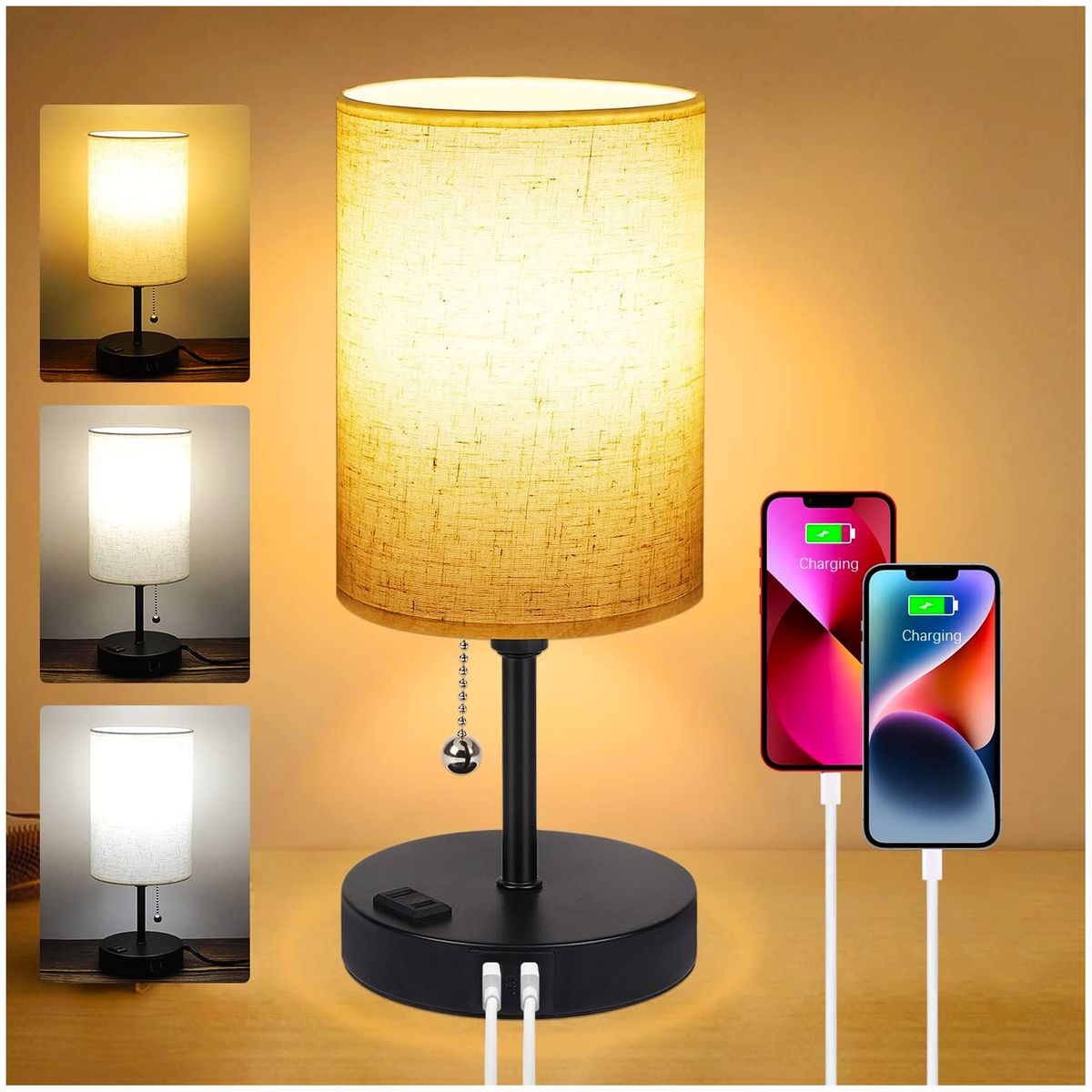 ONE PIXEL - Lampara De Mesa Nocturna Para Habitación Con Luz Regulable USB