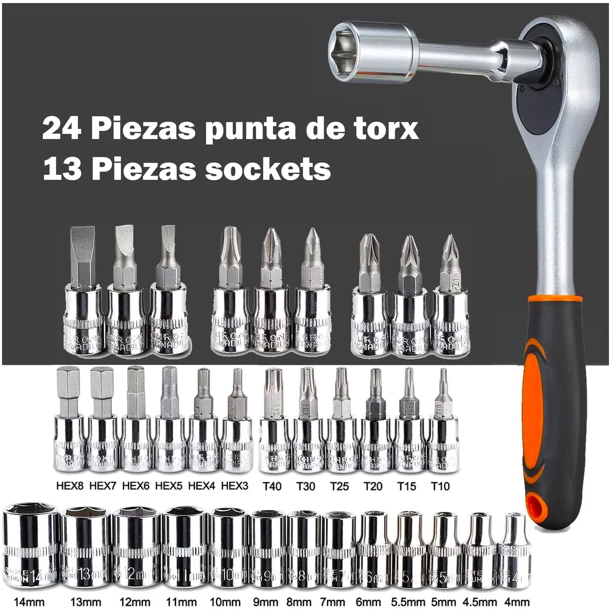 ONE PIXEL - Juego De Herramientas Para Carro, Hogar o Taller Portátil 46 Piezas